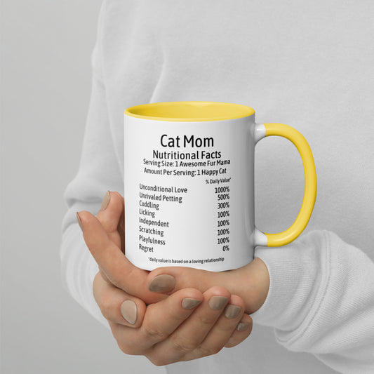 Cat Mom Mug with Color Inside