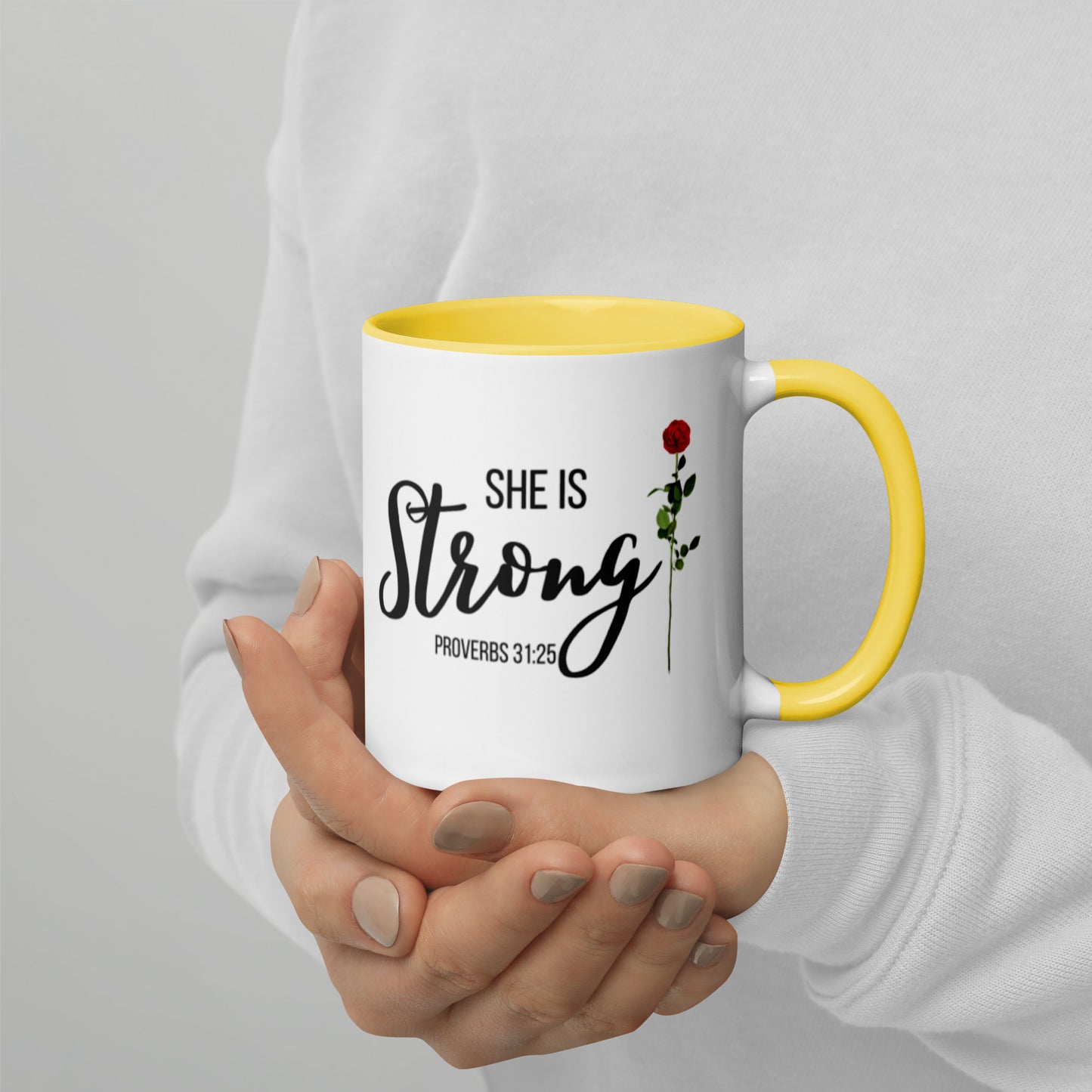 She Is Strong Mug with Color Inside
