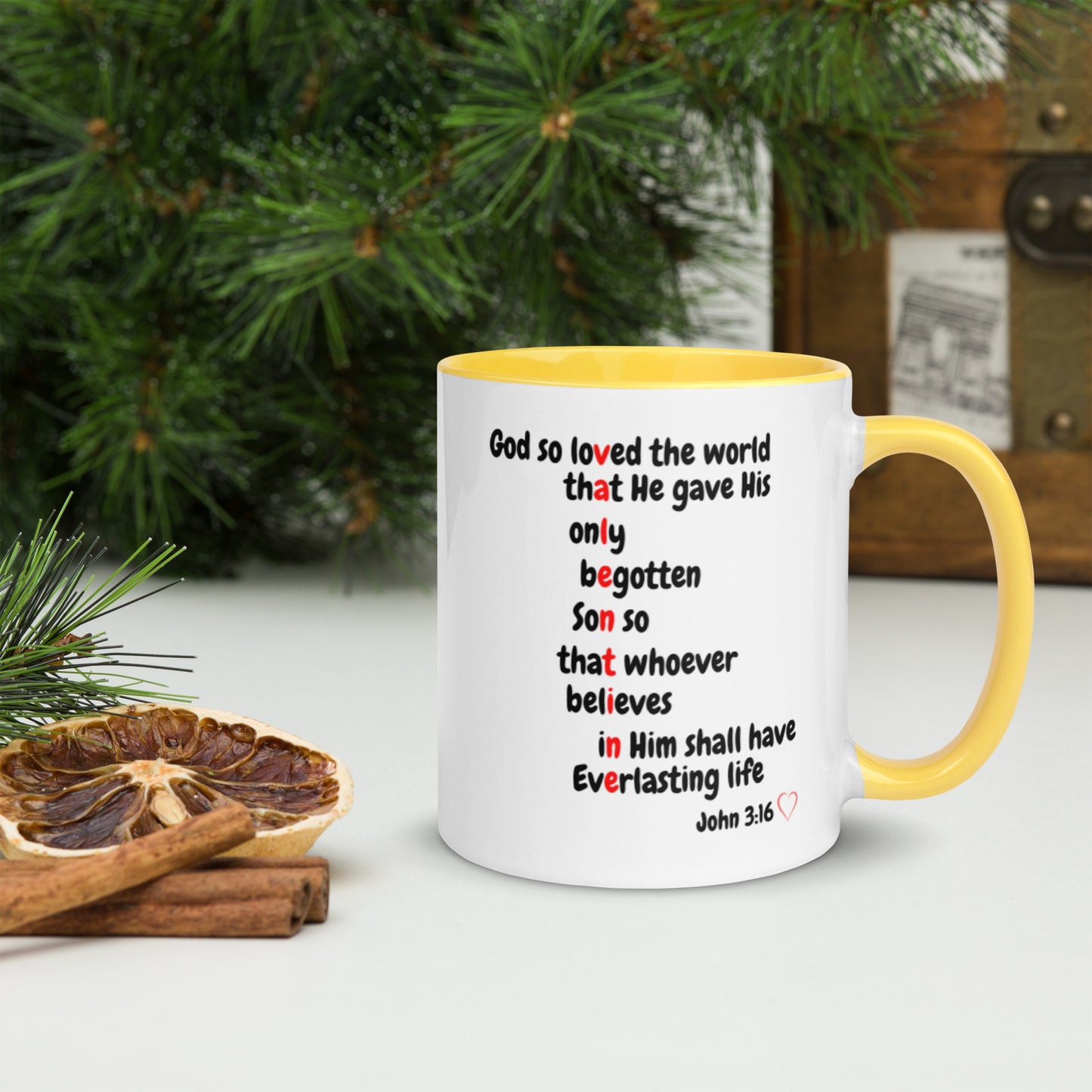 Valentine John 3:16 Mug with Color Inside