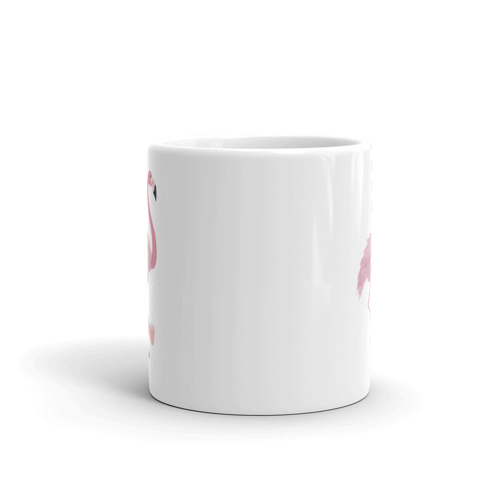 Flamingo Themed Gifts - Flamingo With Coffee Mug