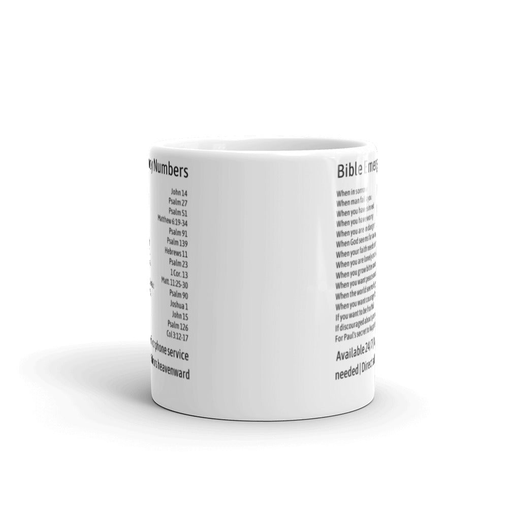 Unique Religious Gifts - Bible Emergency Numbers Coffee Mug