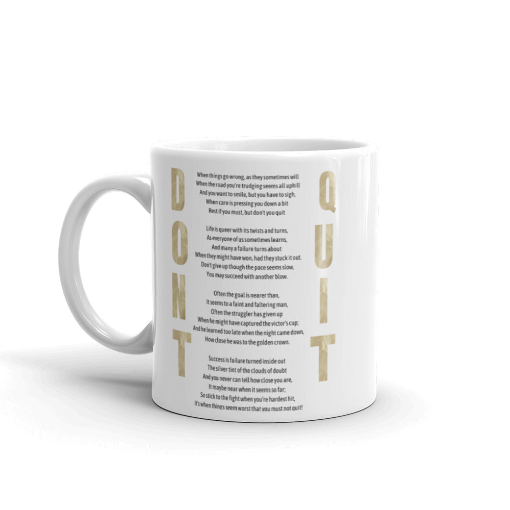 Don't Quit Edgar Guest Poem Self Confidence White Coffee Mug