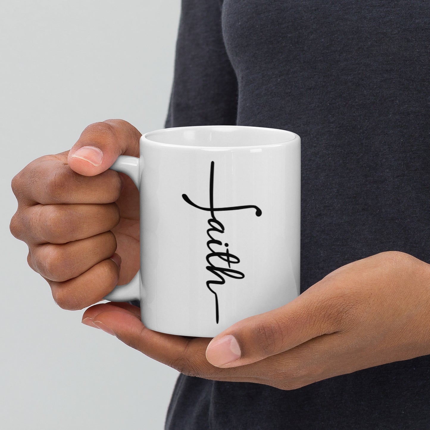 Faith White glossy mug