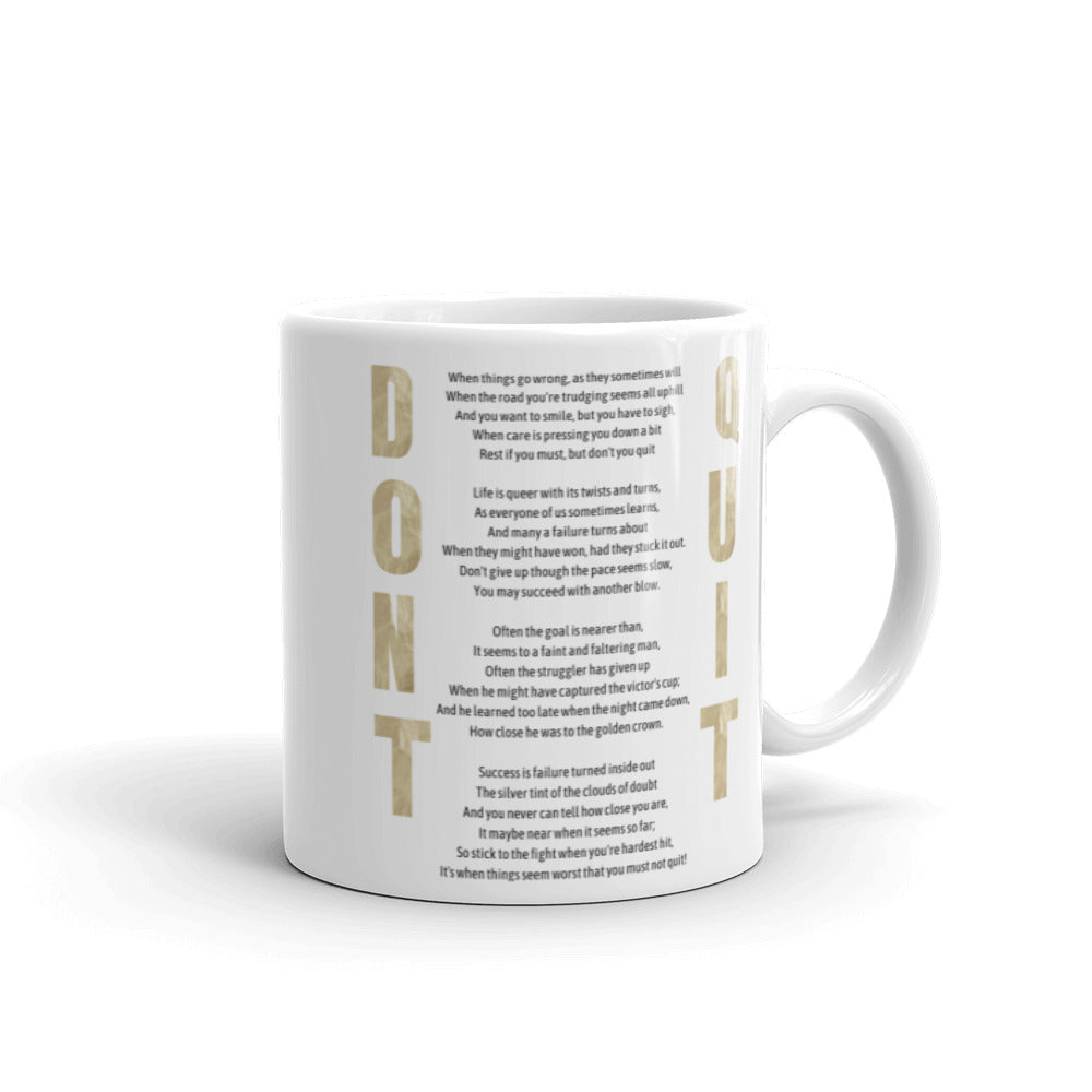 Don't Quit Edgar Guest Poem Self Confidence White Coffee Mug