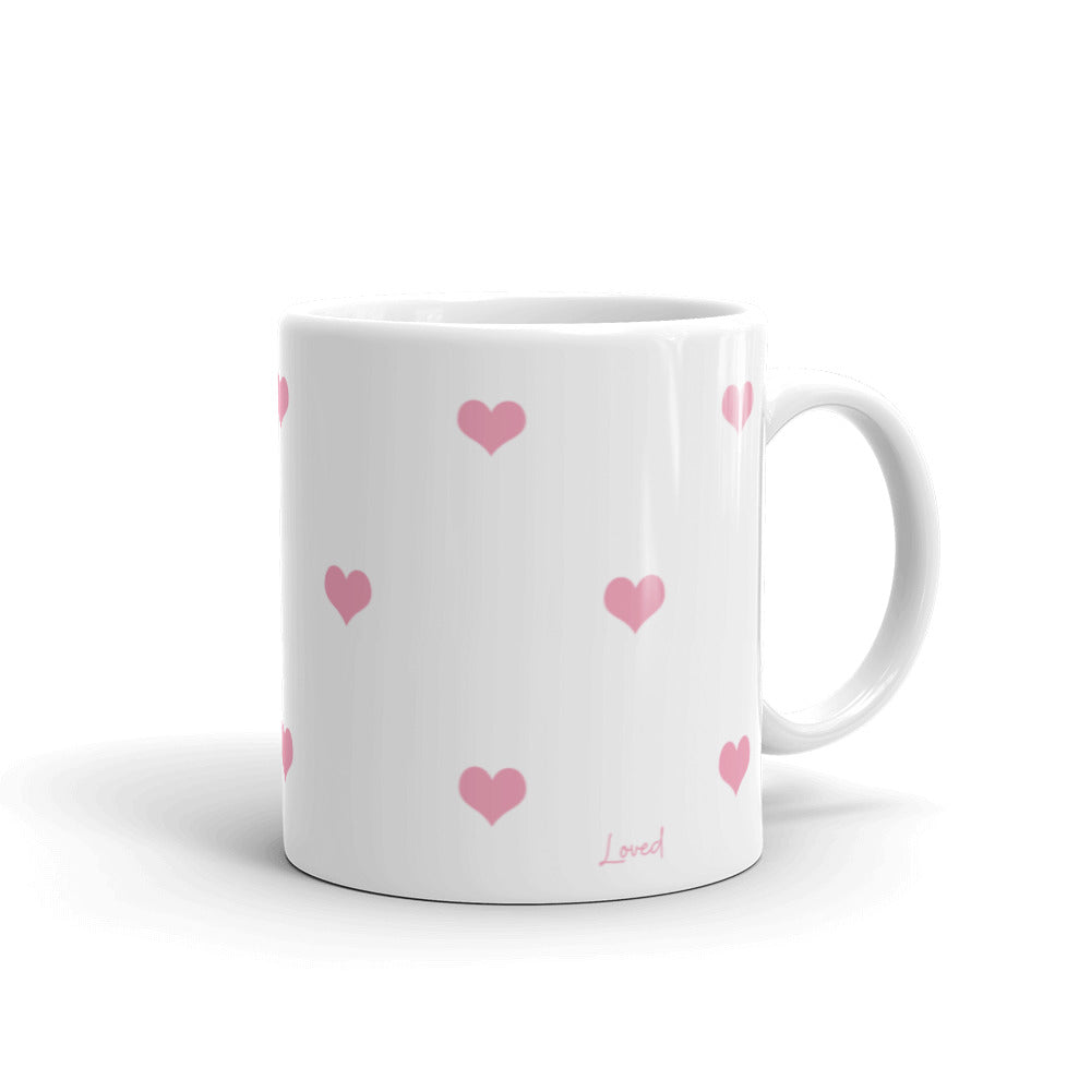 Loved Ones Gift - Mug With Pink Hearts And Message