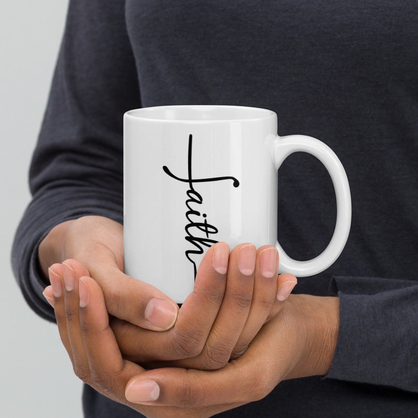 Faith White glossy mug