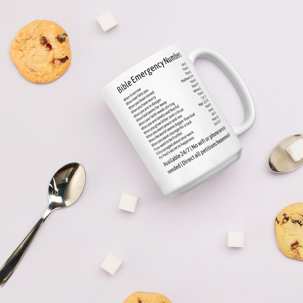 Unique Religious Gifts - Bible Emergency Numbers Coffee Mug