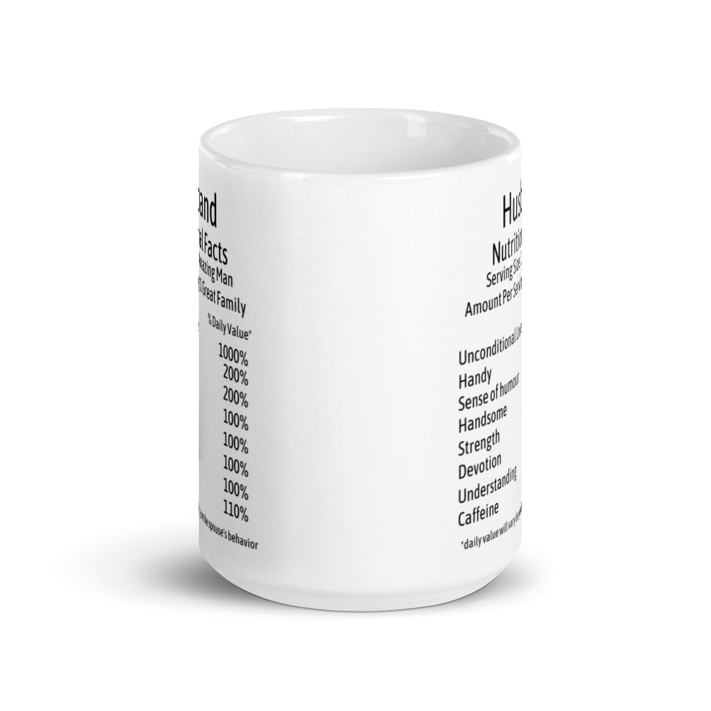 Husband Mug Nutrition Facts Gift For Birthday, Engagement, Wedding, Anniversary, Sentimental Present