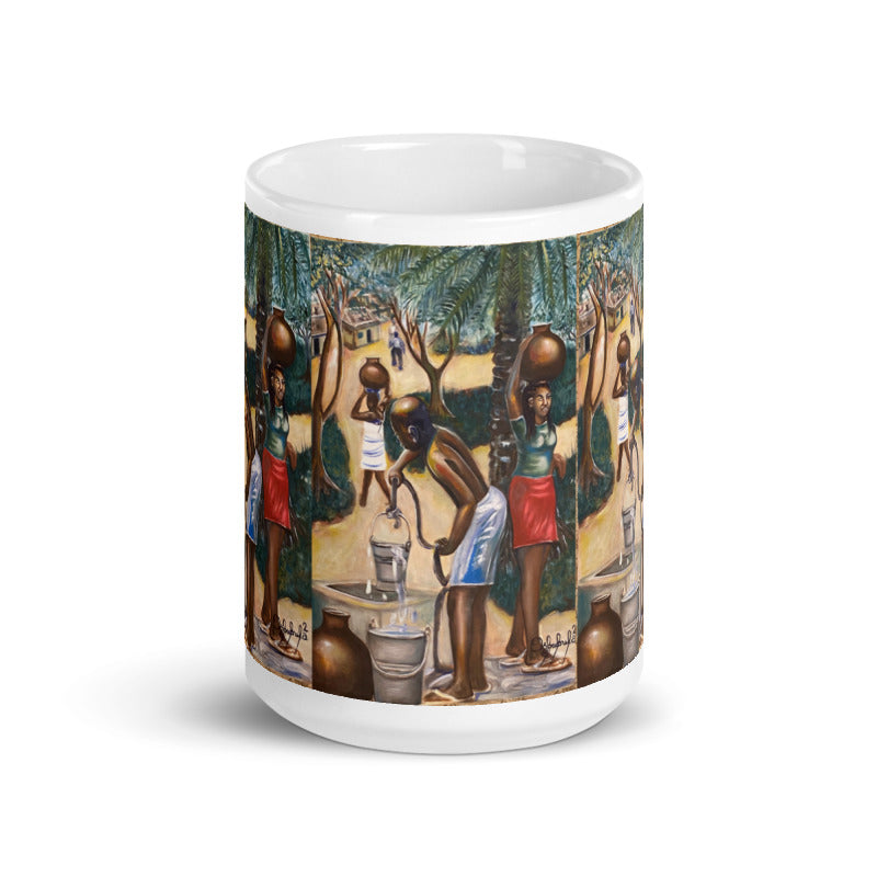 Fetching Water Native African Village Art Print Mug