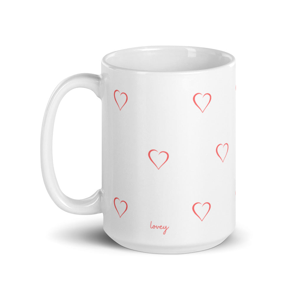 Loved Ones Gift - Mug With Pink Hearts And Message