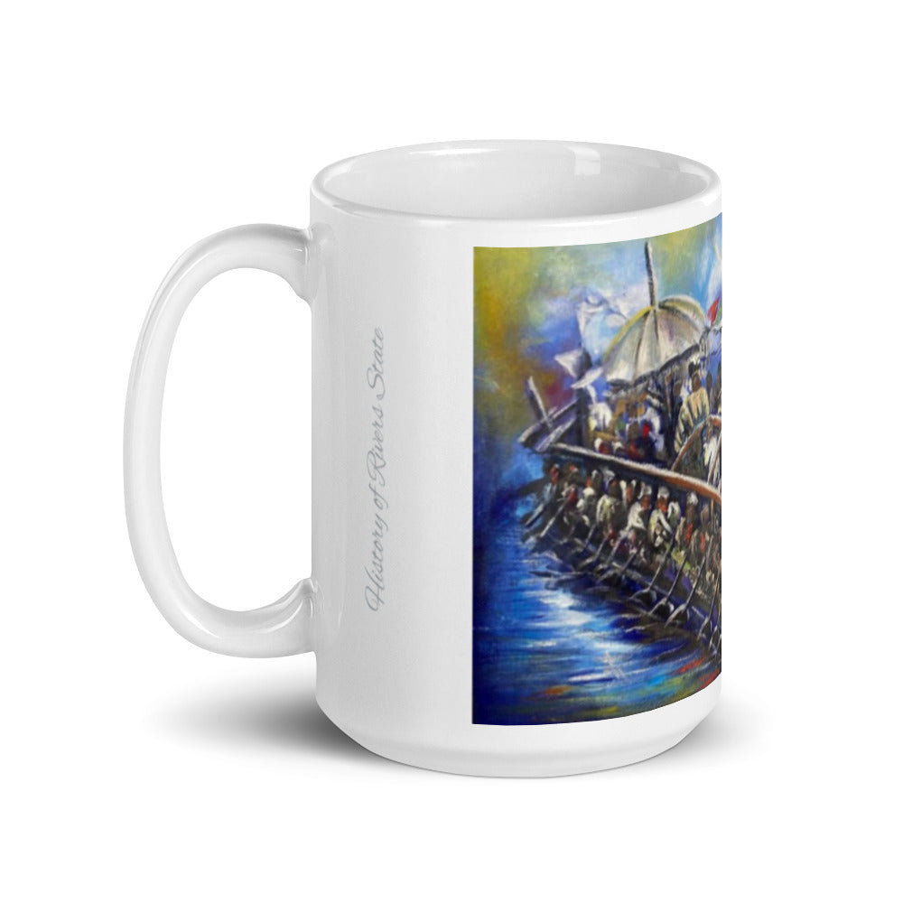 History Of Rivers State White glossy mug