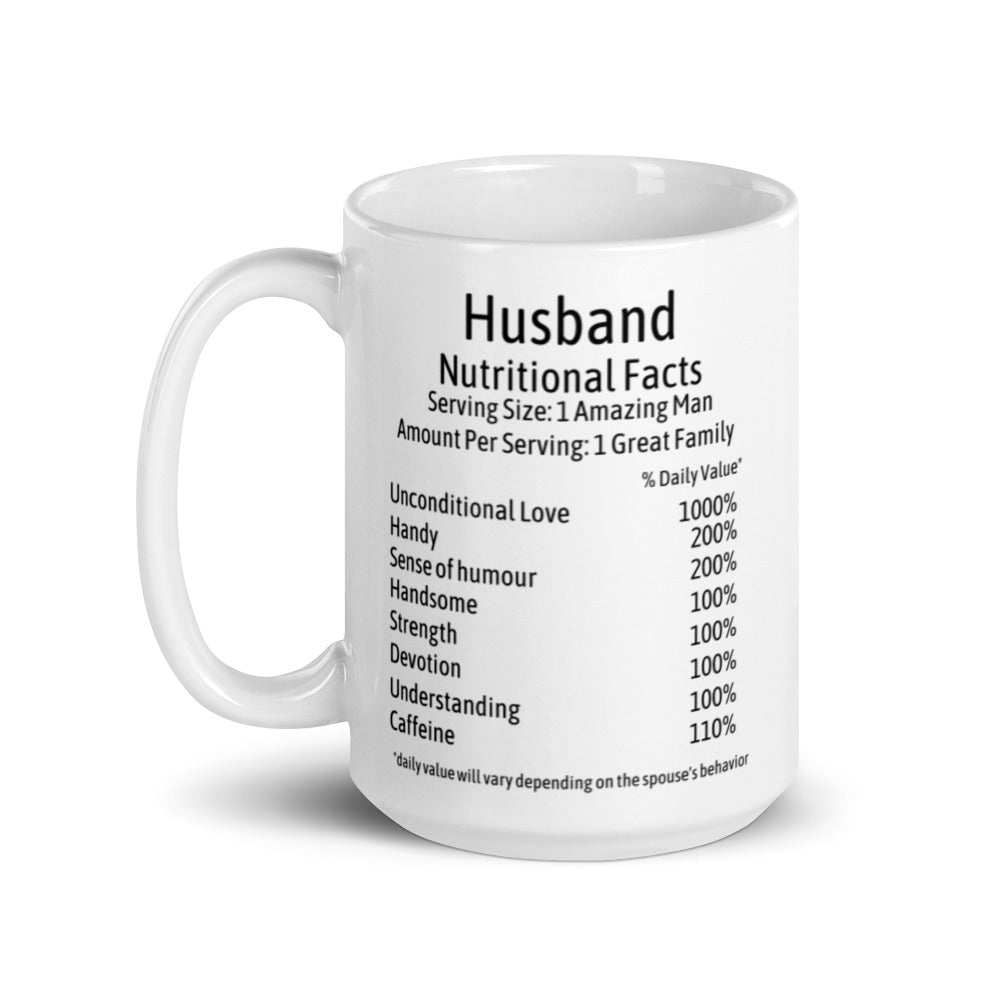 Husband Mug Nutrition Facts Gift For Birthday, Engagement, Wedding, Anniversary, Sentimental Present