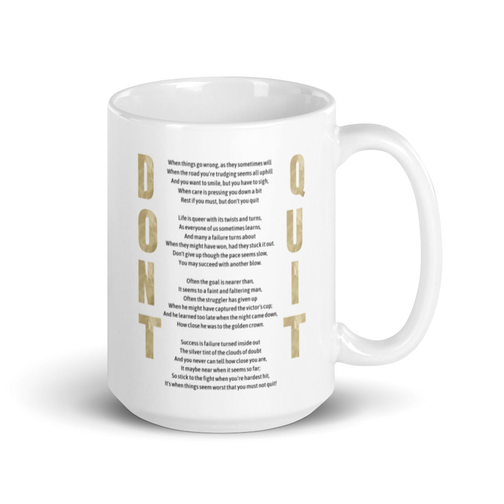 Don't Quit Edgar Guest Poem Self Confidence White Coffee Mug