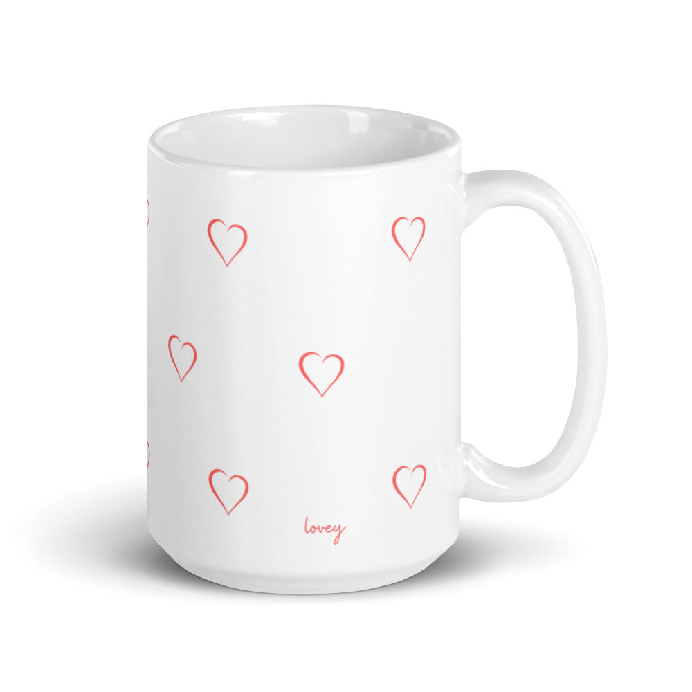 Loved Ones Gift - Mug With Pink Hearts And Message