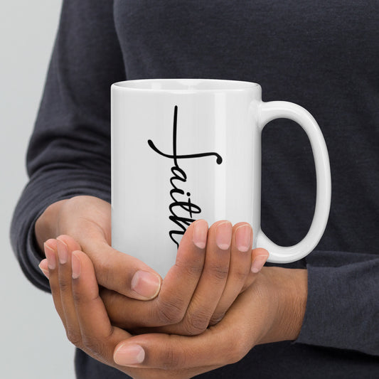 Faith White glossy mug