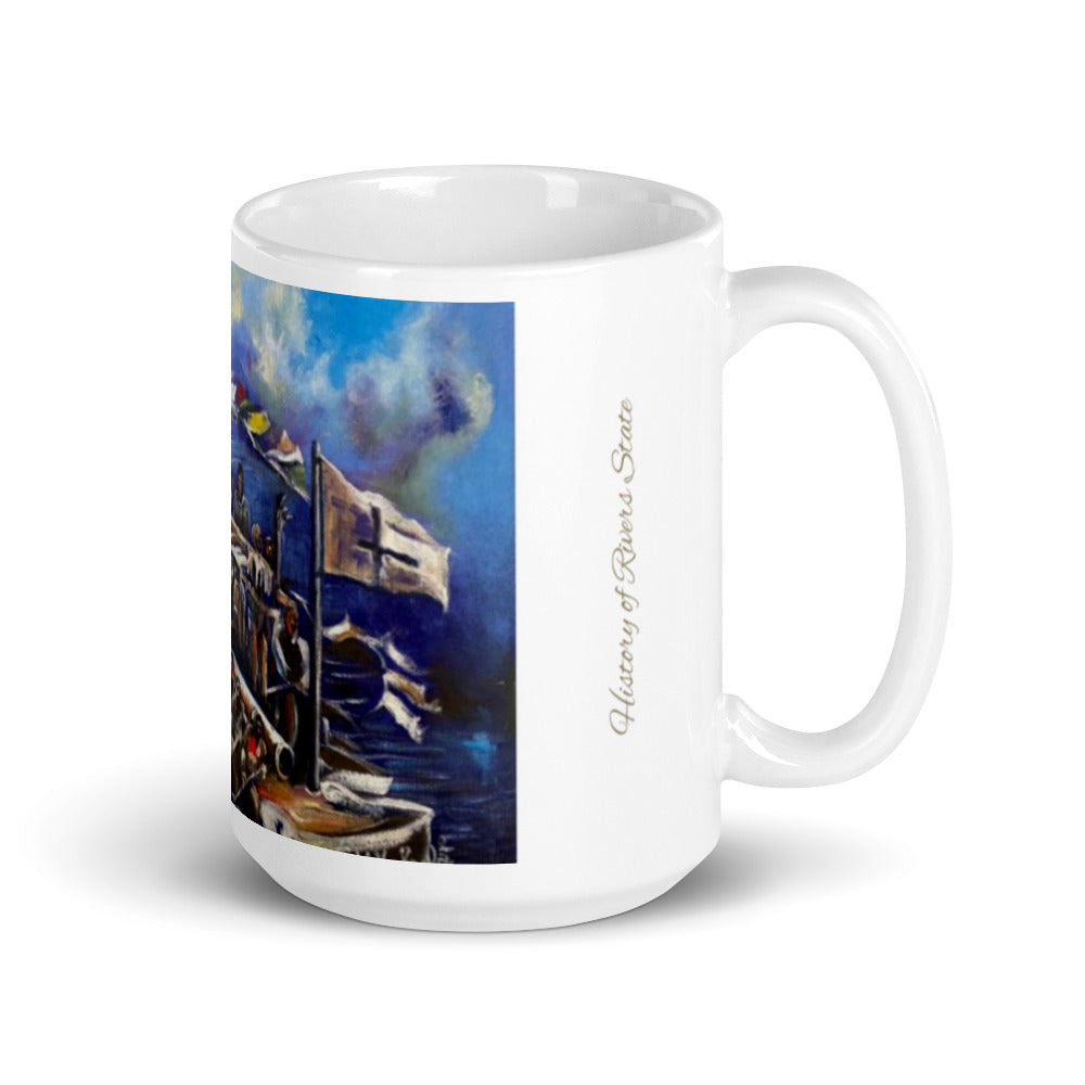 History Of Rivers State White glossy mug