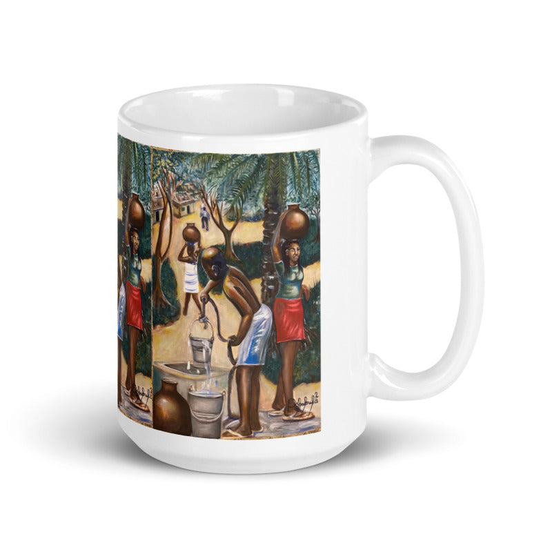 Fetching Water Native African Village Art Print Mug