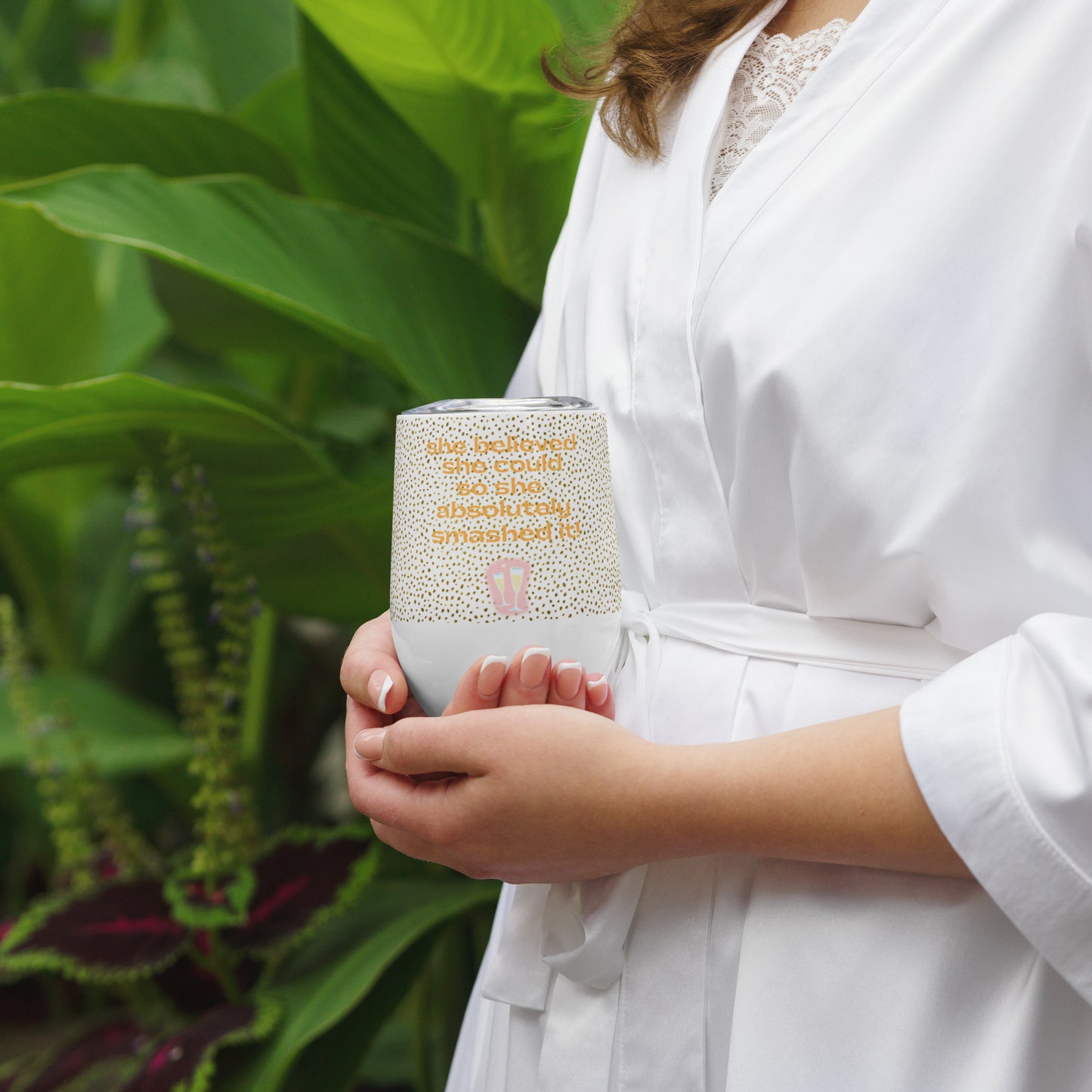 She Believed She Could So She Wine tumbler