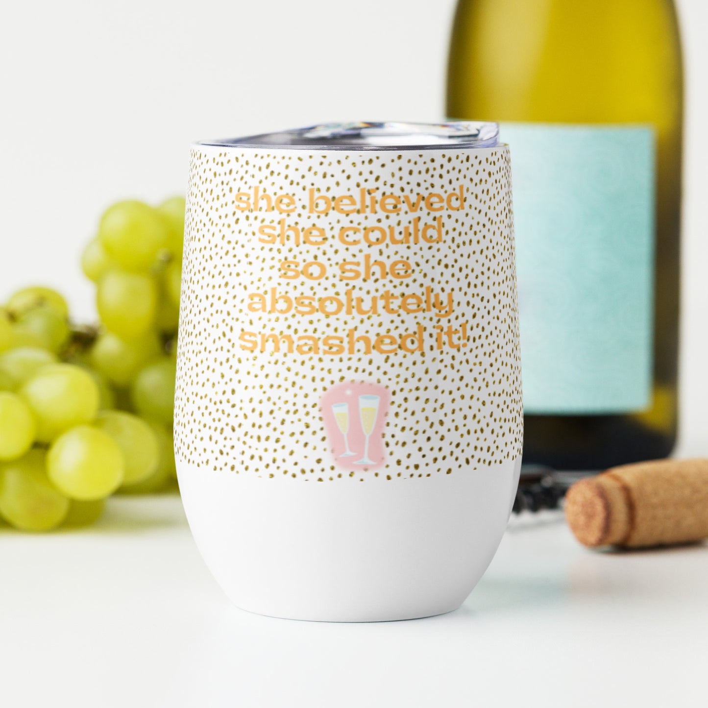 She Believed She Could So She Wine tumbler