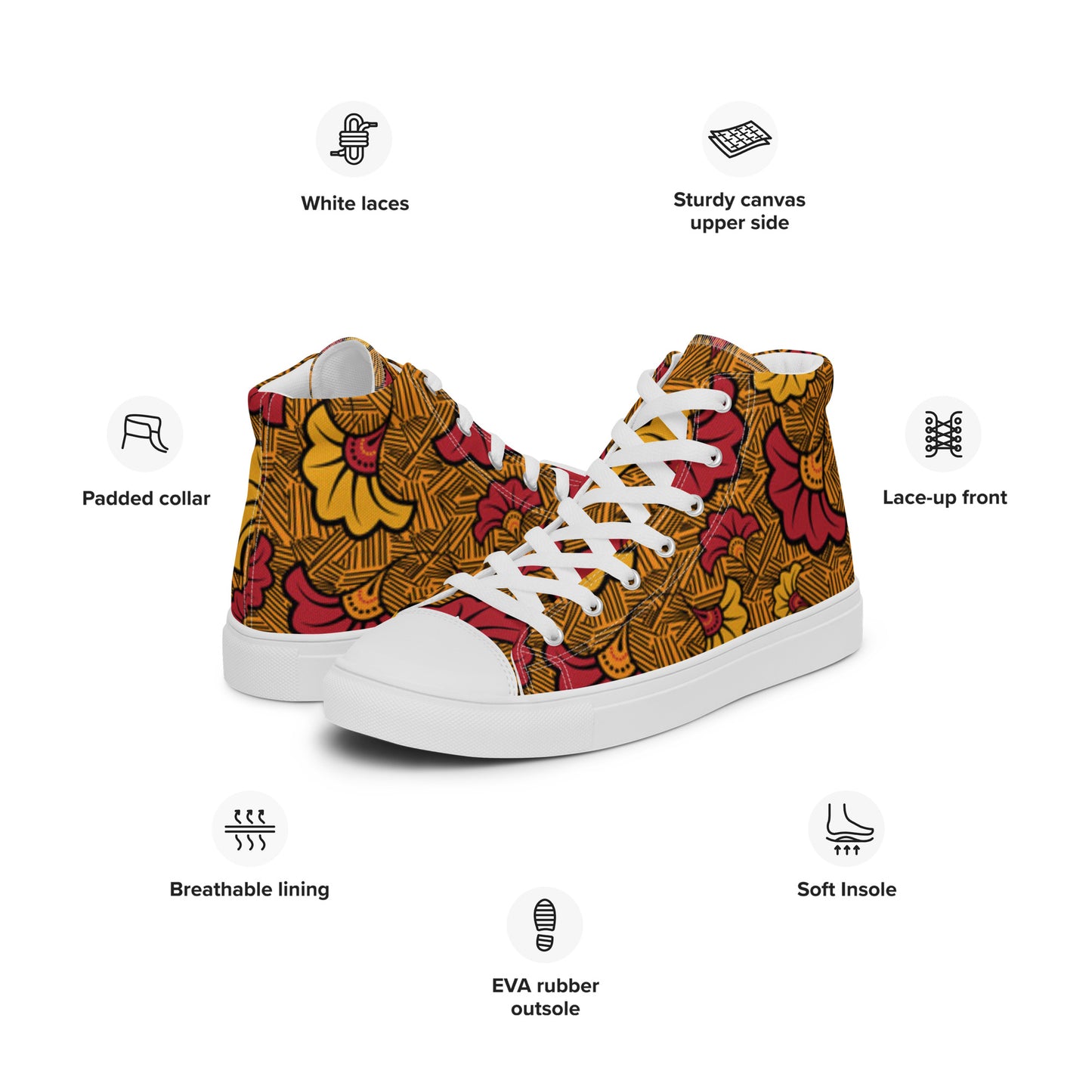 Ankara Women’s High Top Canvas Shoes