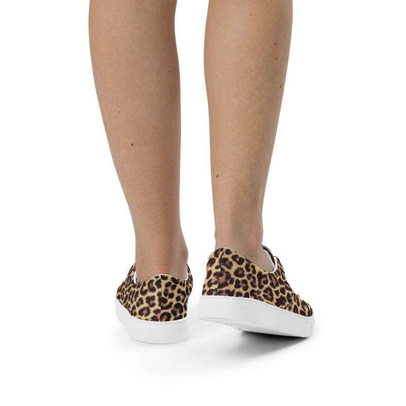 Leopard Women’s Lace-Up Canvas Shoes