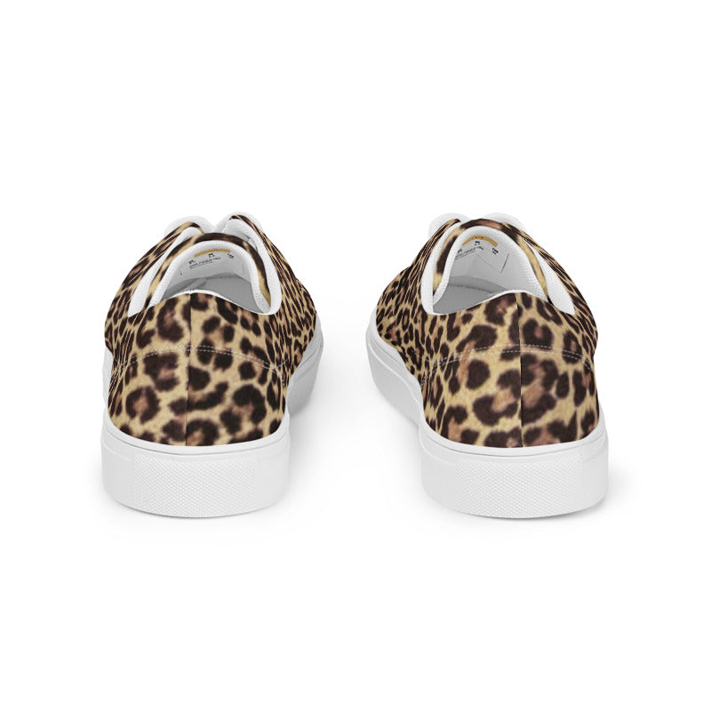 Leopard Women’s Lace-Up Canvas Shoes