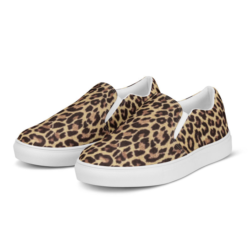 Leopard Men’s Slip-On Canvas Shoes