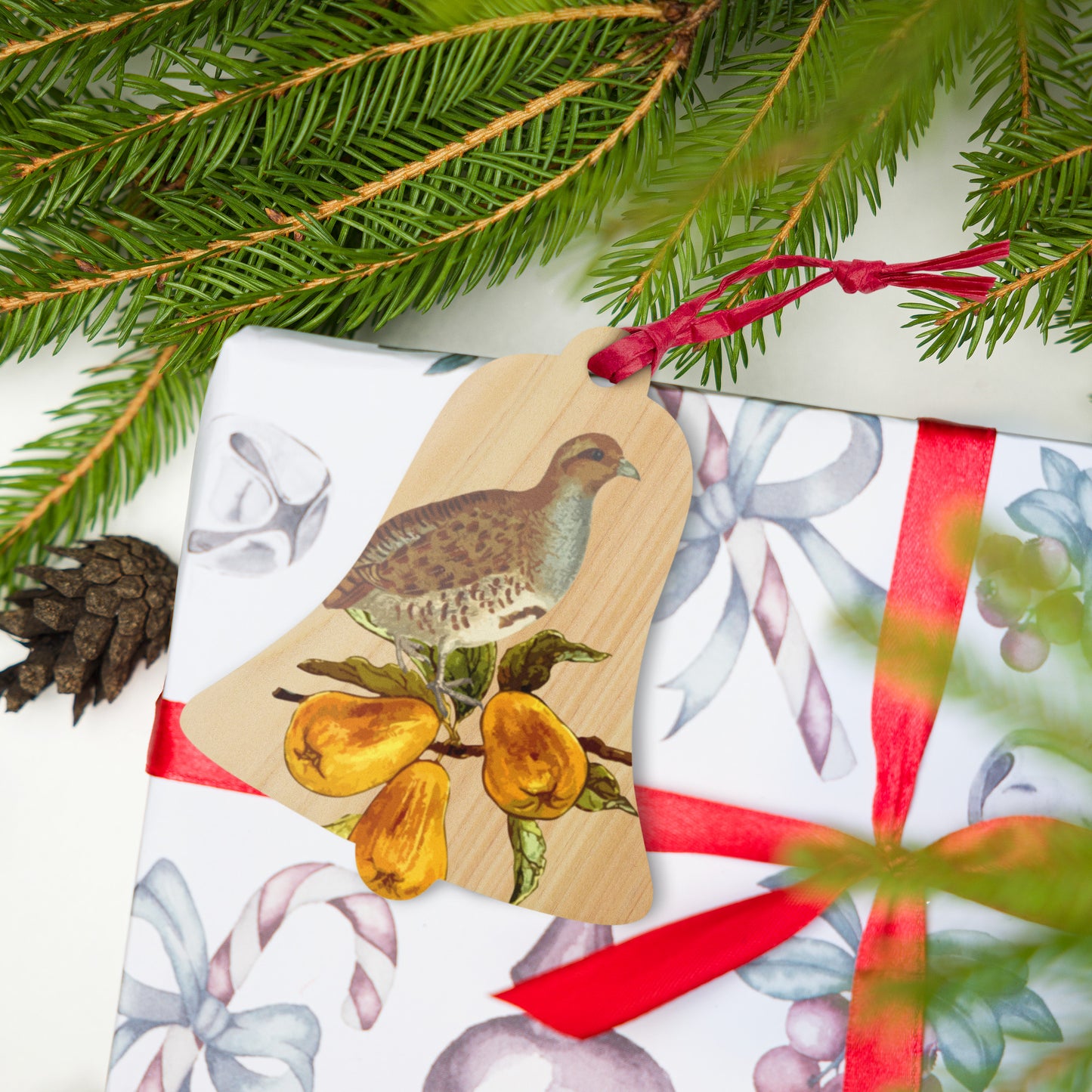 Partridge In A Pear Tree Wooden Ornaments