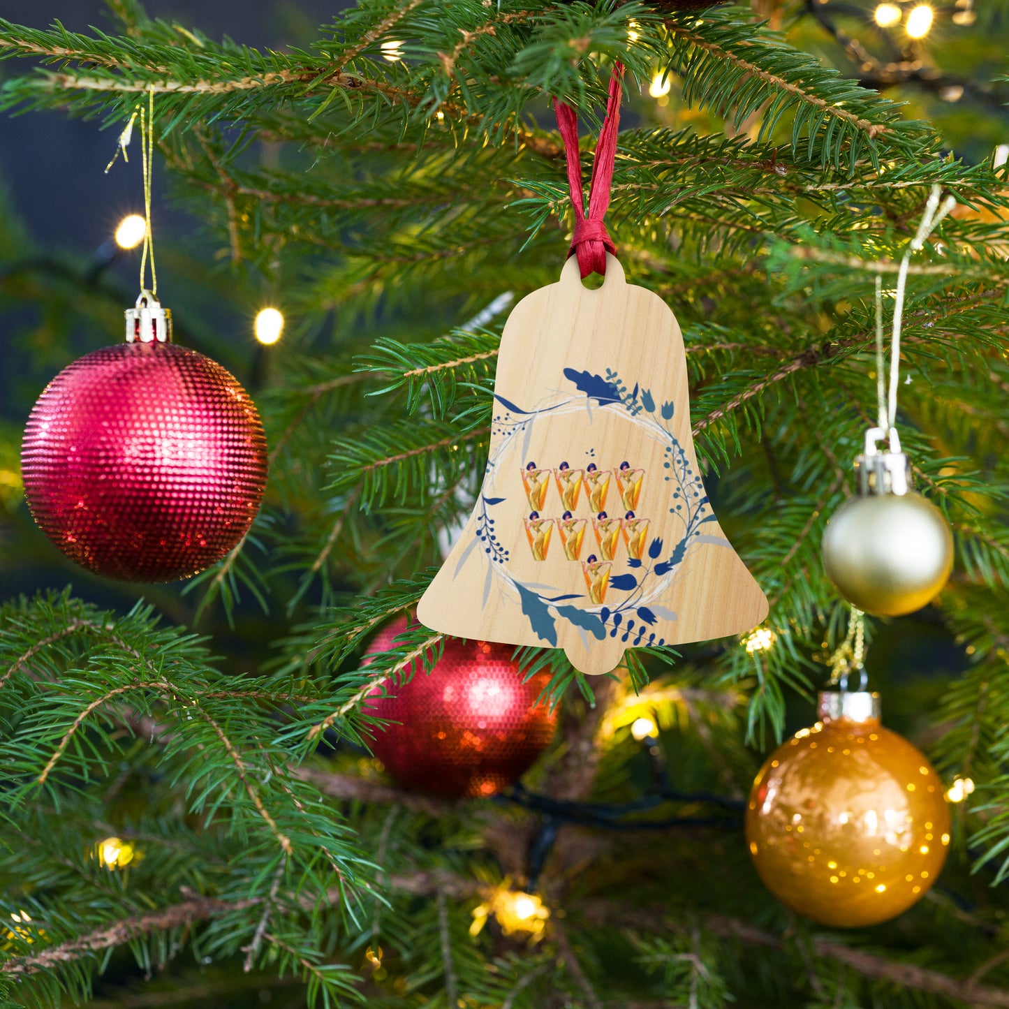 Nine Ladies Dancing Wooden ornaments