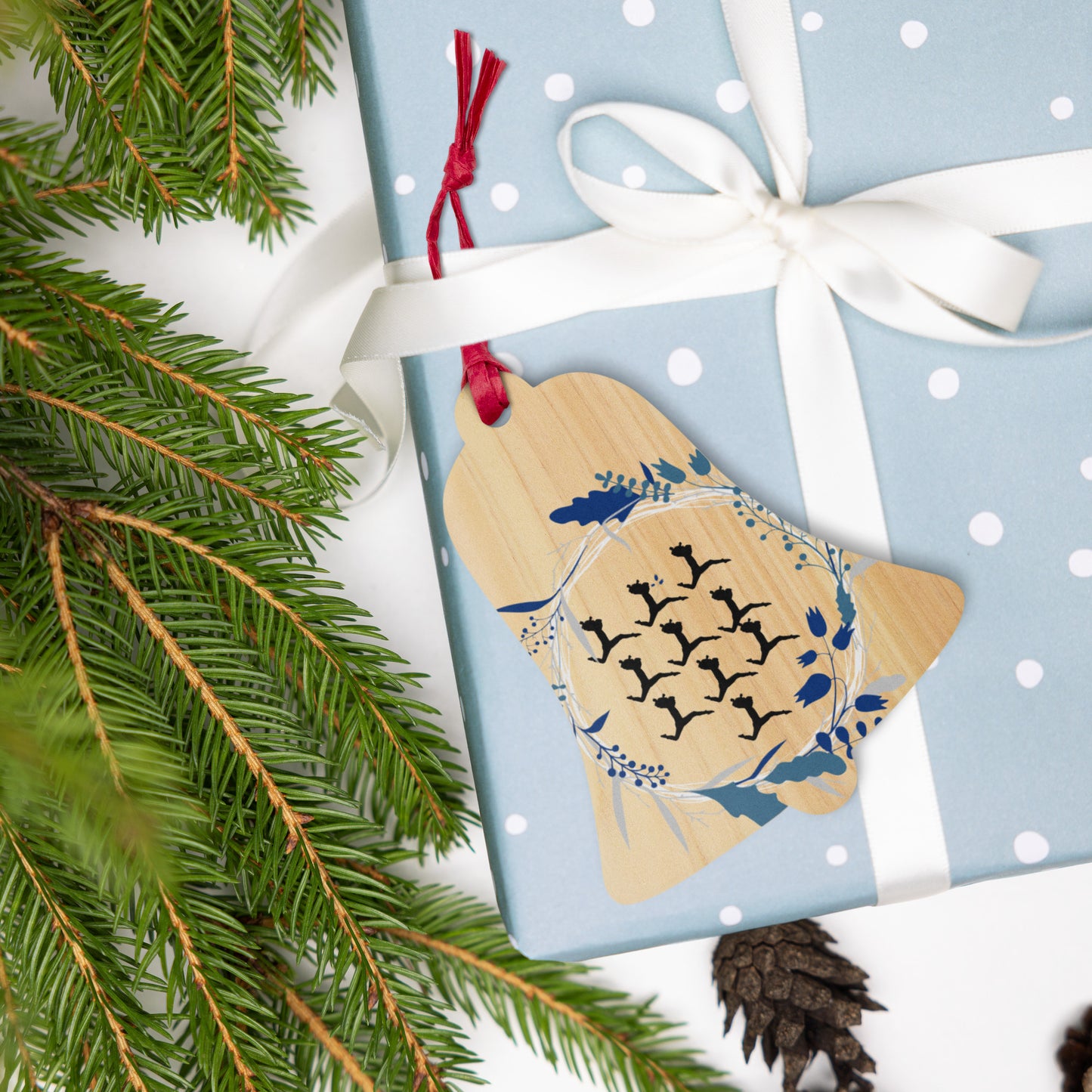 Ten Lords A-leaping Wooden ornaments