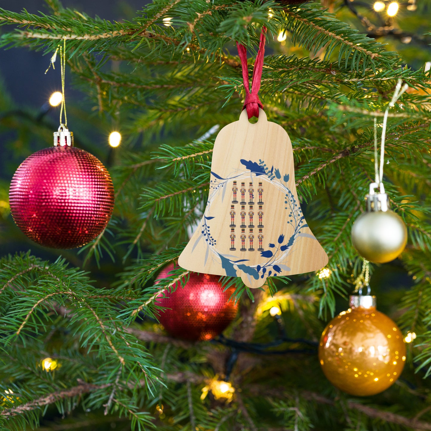 Twelve Drummers Drumming Wooden Ornaments