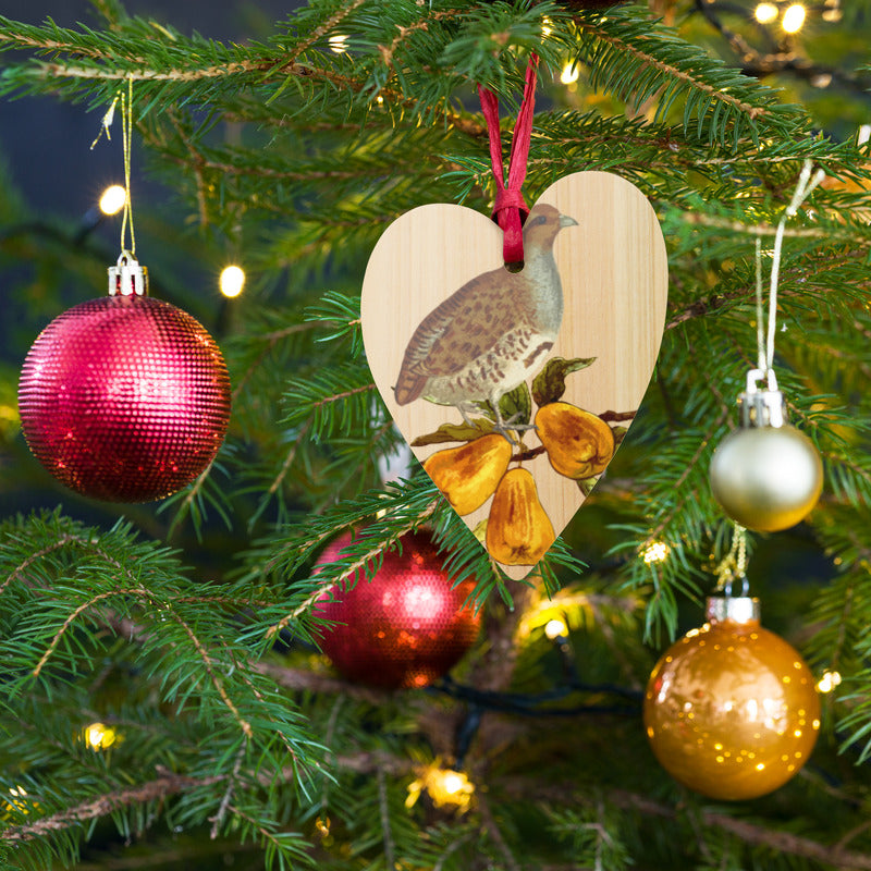 Partridge In A Pear Tree Wooden Ornaments