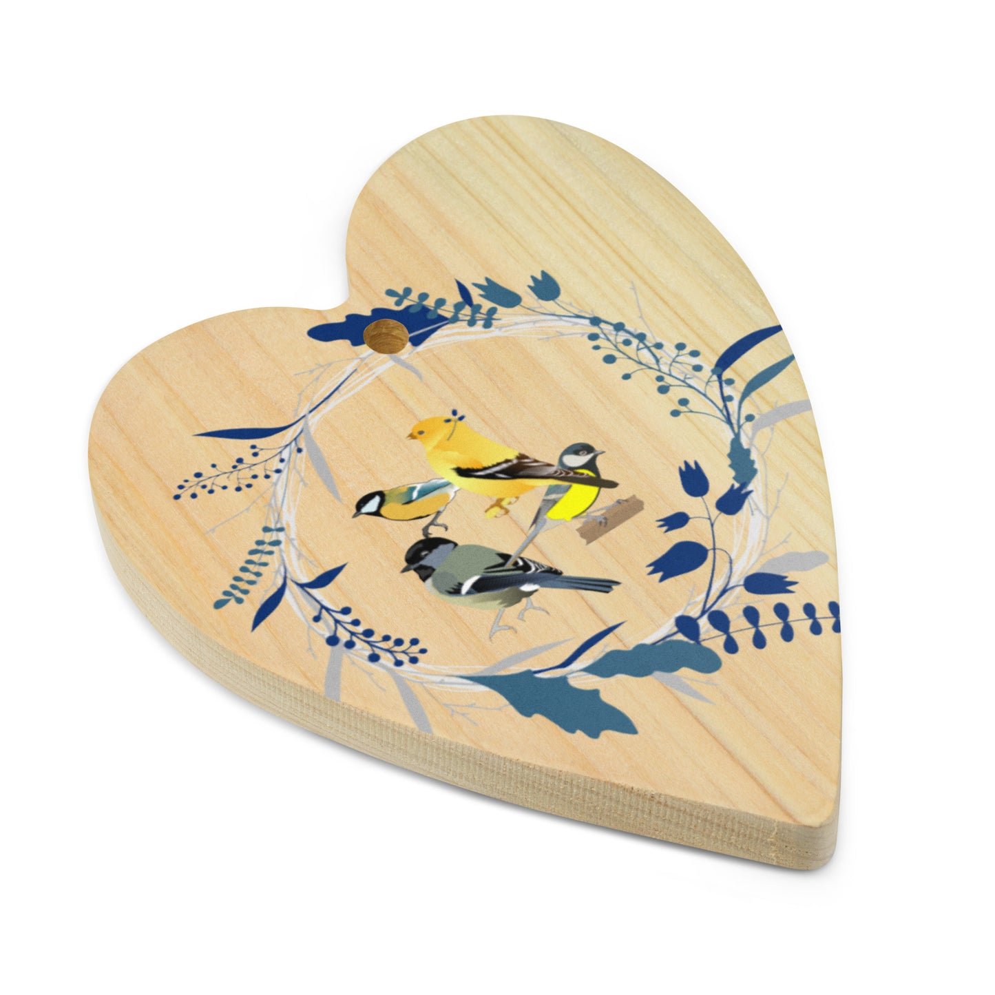 Four Callin' Birds Wooden ornaments