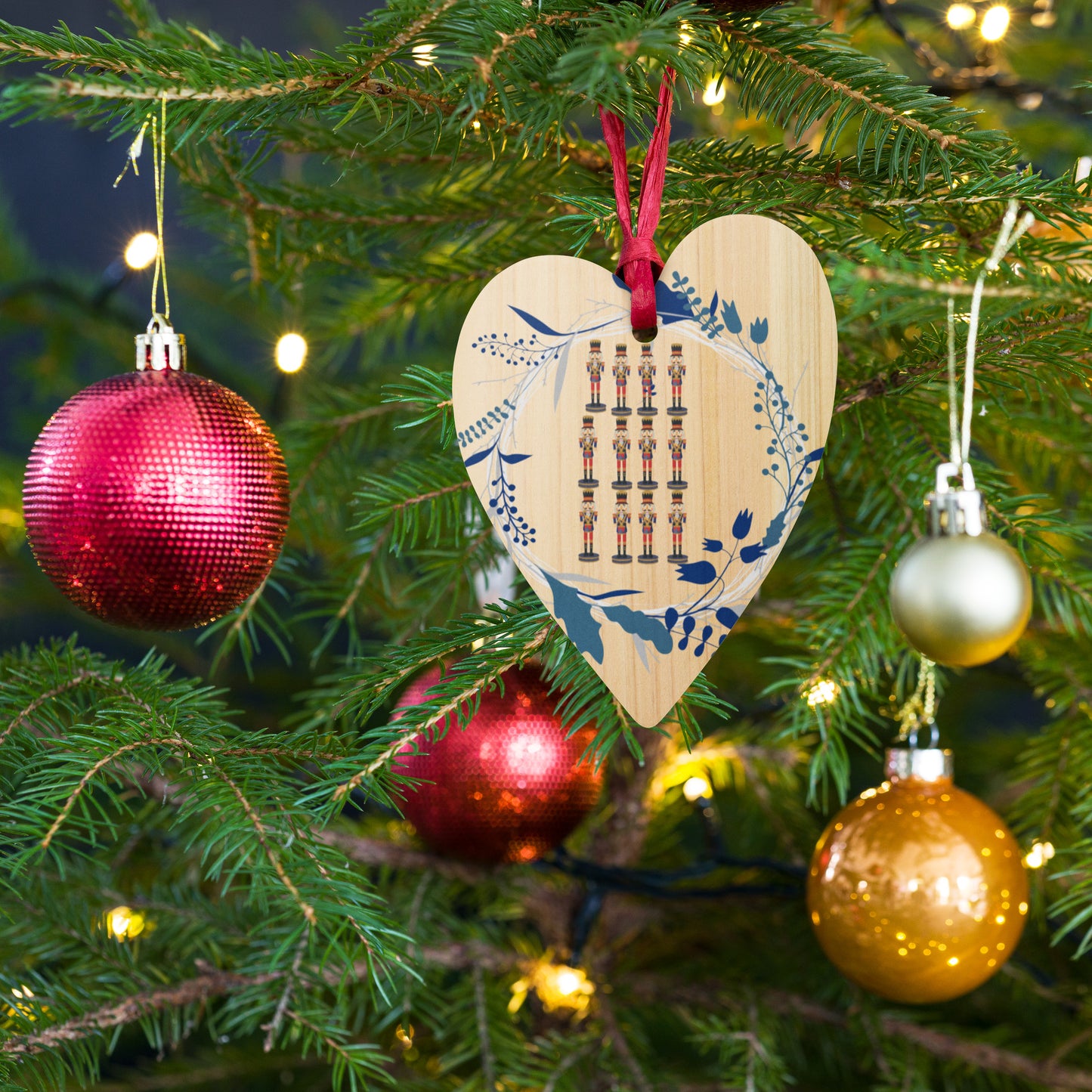 Twelve Drummers Drumming Wooden Ornaments