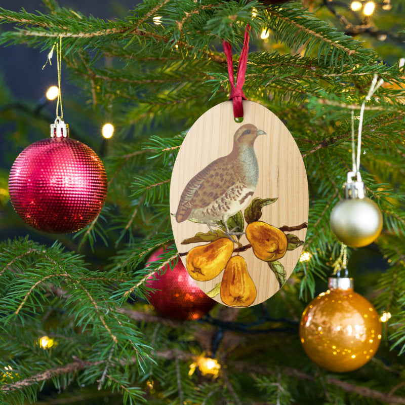 Partridge In A Pear Tree Wooden Ornaments