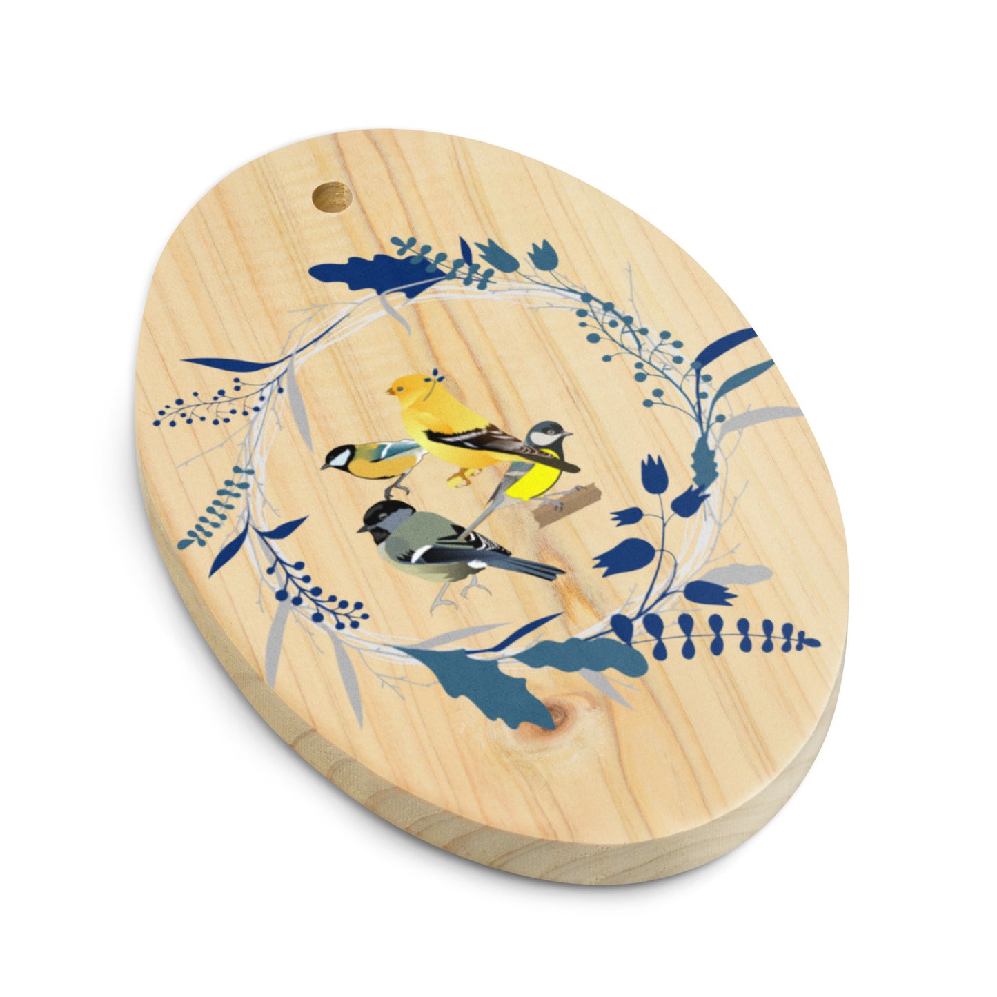 Four Callin' Birds Wooden ornaments