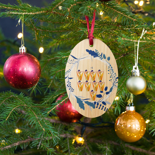 Nine Ladies Dancing Wooden ornaments