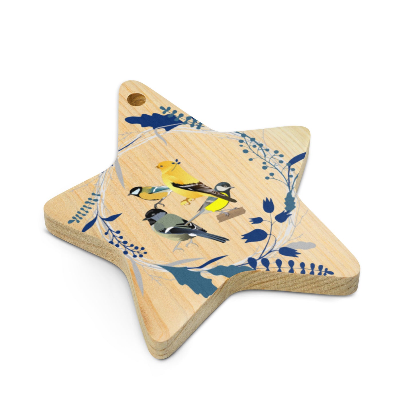 Four Callin' Birds Wooden ornaments