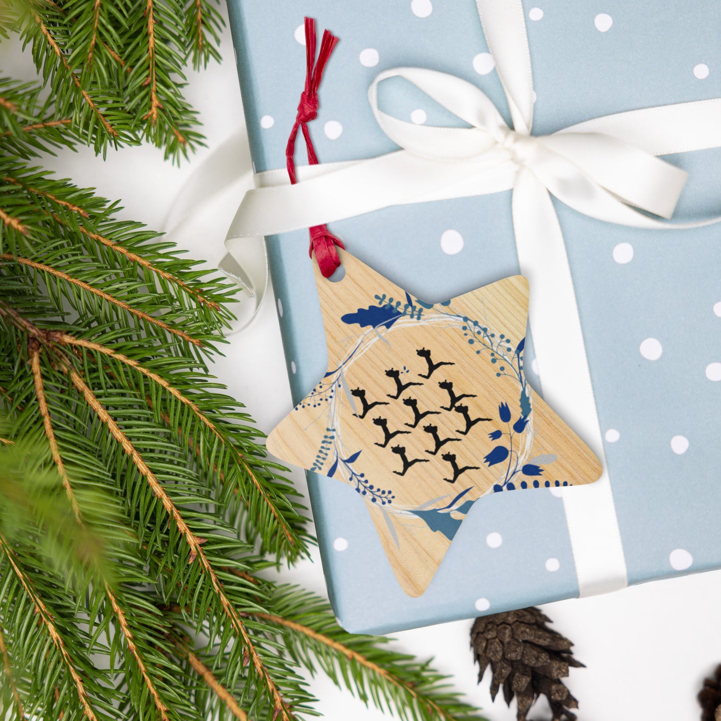 Ten Lords A-leaping Wooden ornaments