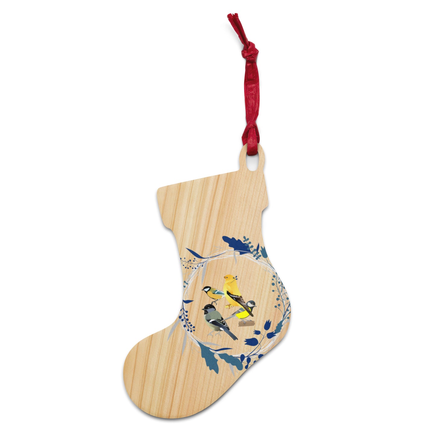 Four Callin' Birds Wooden ornaments