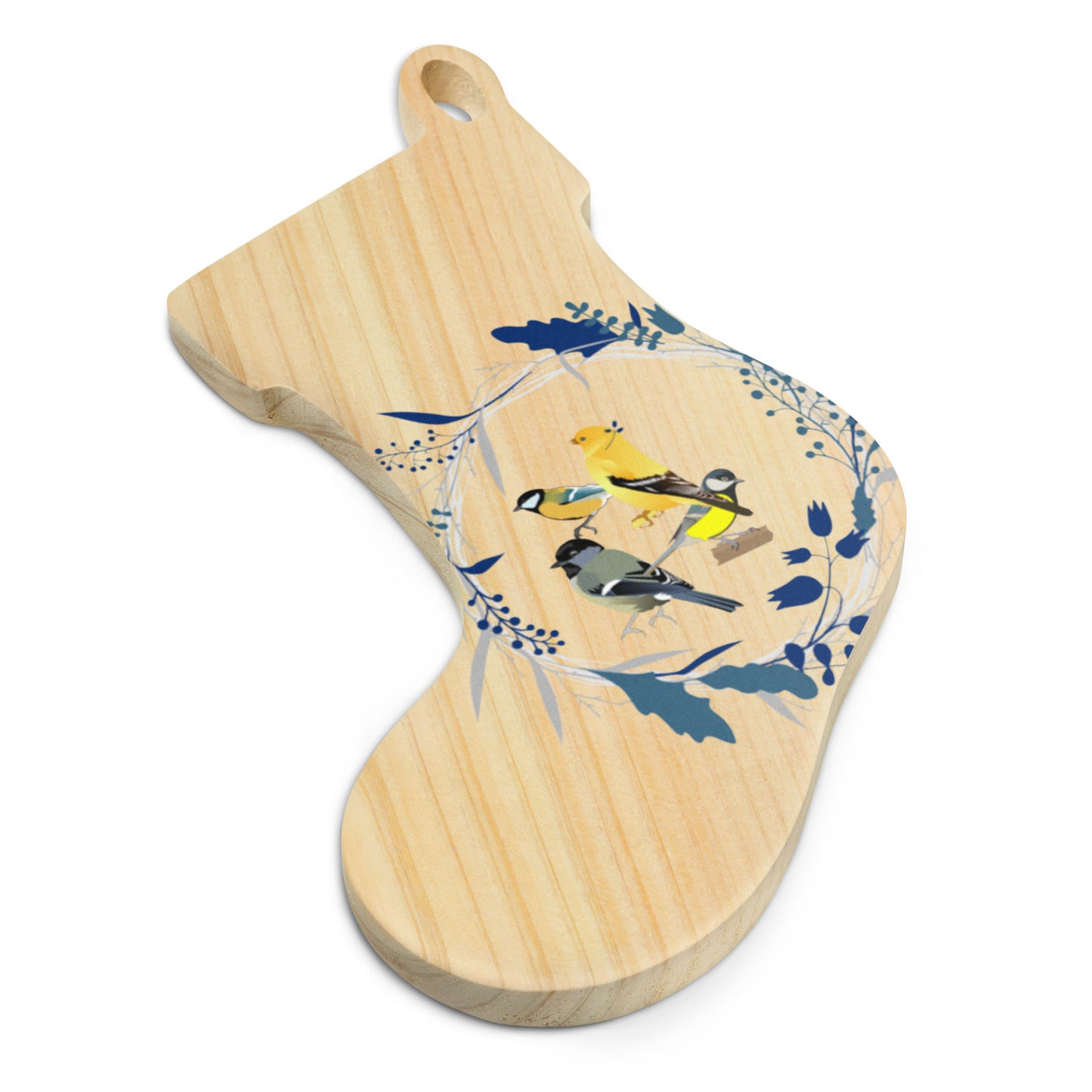 Four Callin' Birds Wooden ornaments