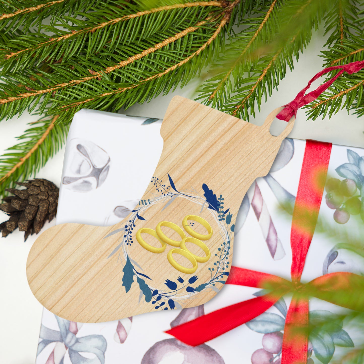 Five Gold Rings Wooden ornaments