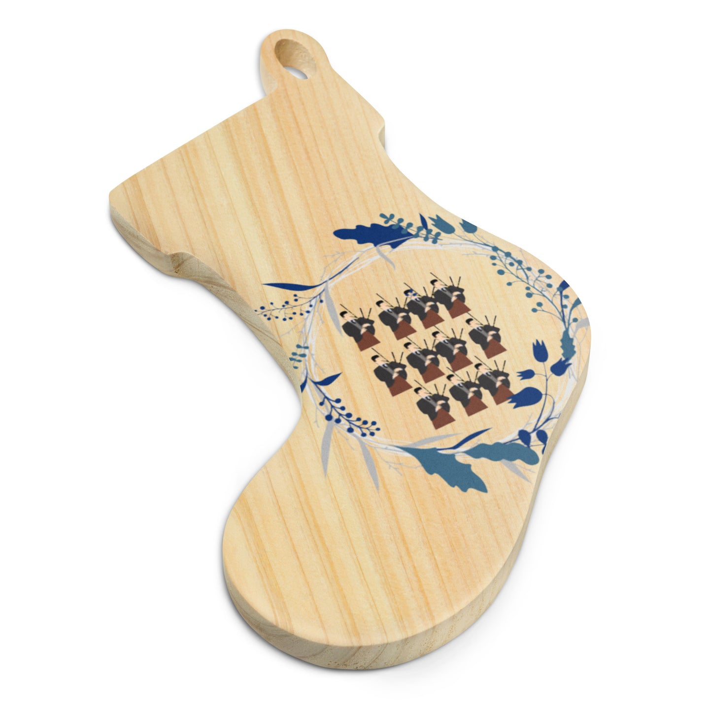 Eleven Pipers Piping Wooden ornaments