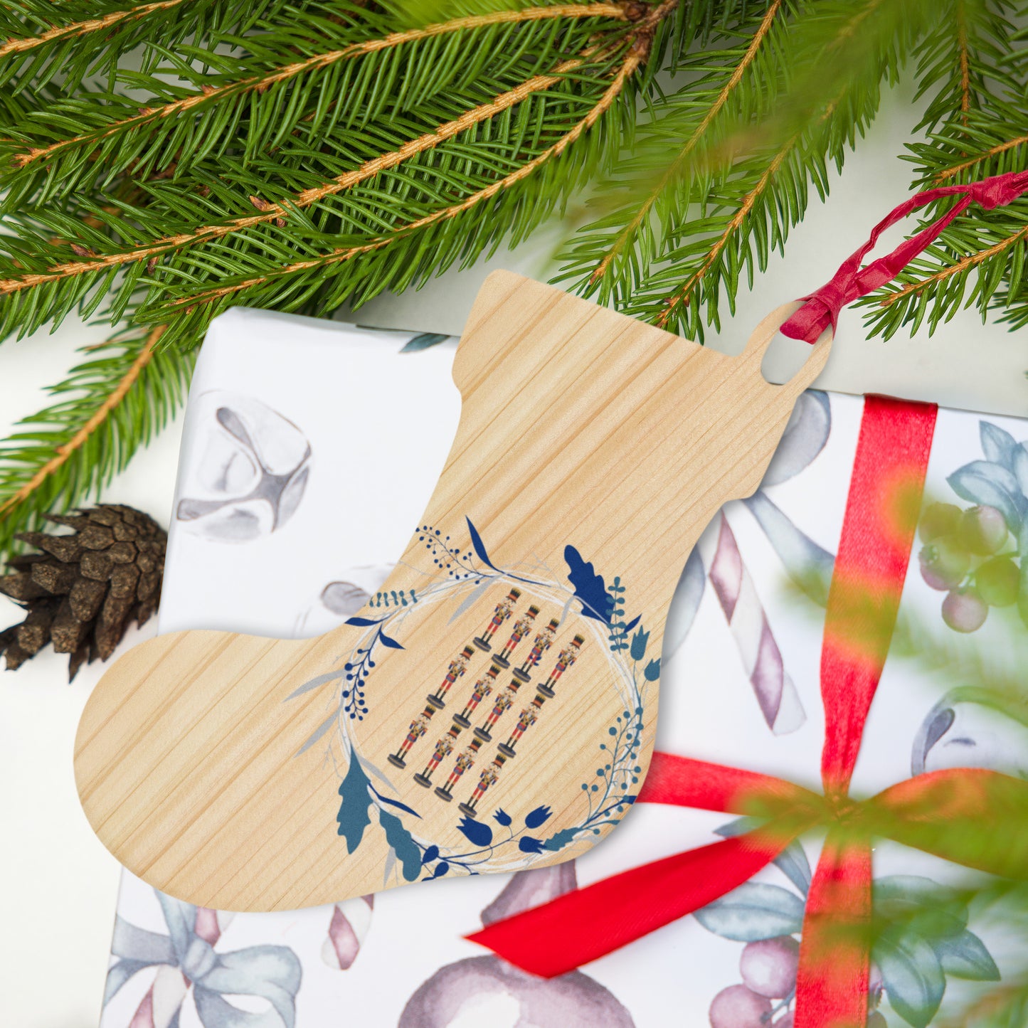 Twelve Drummers Drumming Wooden Ornaments