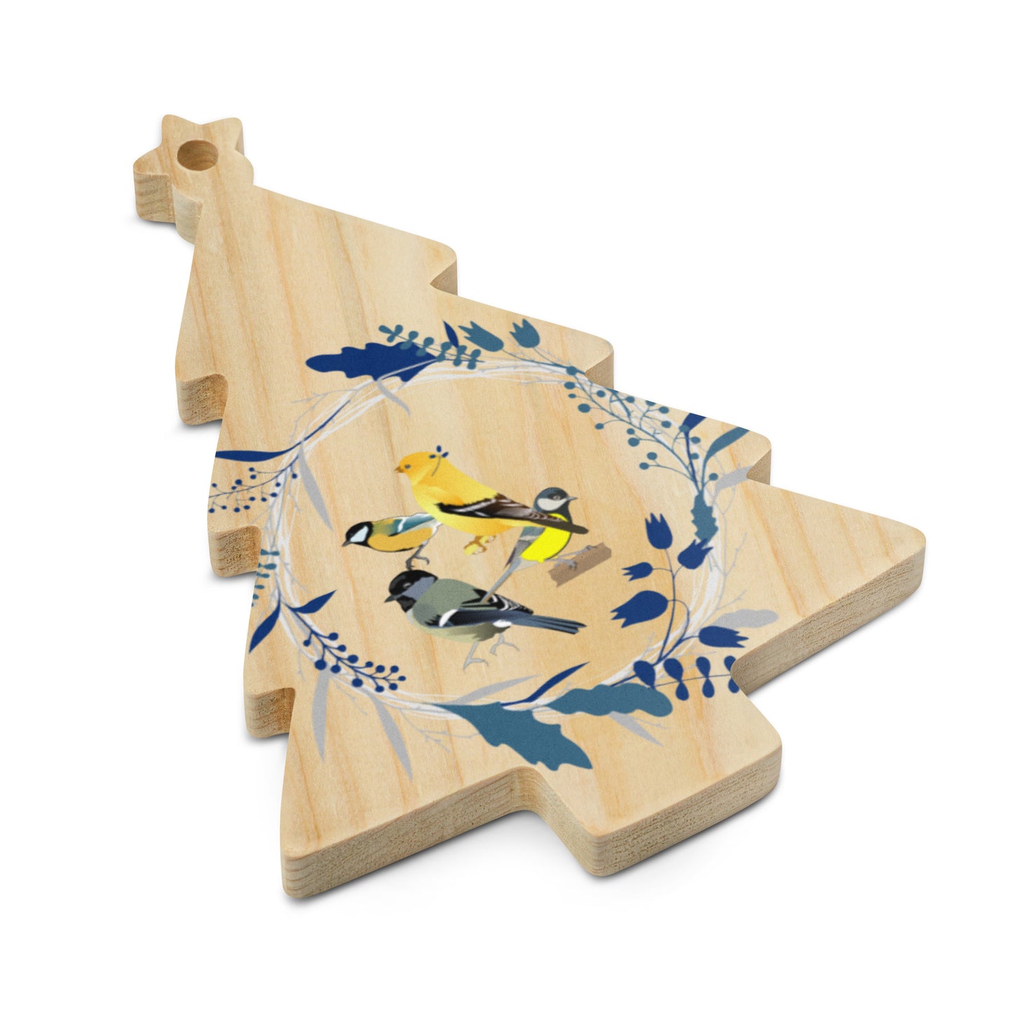 Four Callin' Birds Wooden ornaments