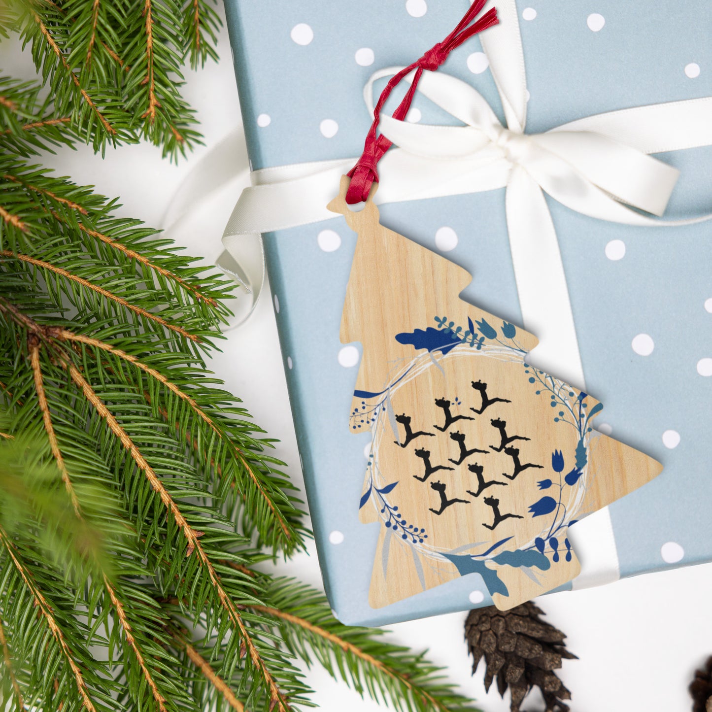 Ten Lords A-leaping Wooden ornaments